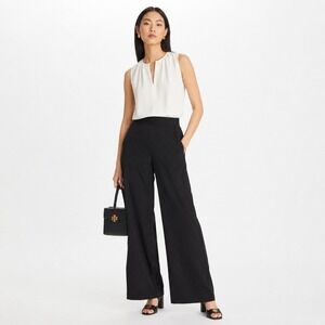 Wide Leg Pull-On Pants in Black